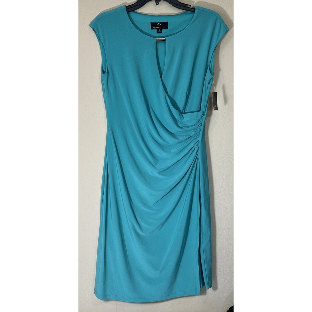 Ronni Nicole Dress Size 6 Sleeveless Rushed Stretch‎ Casual Spearmint Green NEW